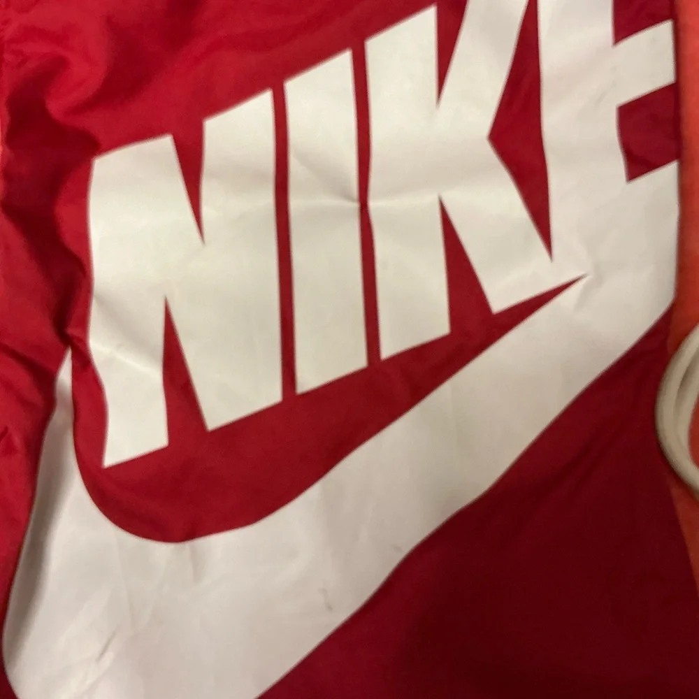 Nike Crimson and White Drawstring Backpack